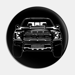 White F 150 Raptor Sketch Art Pin