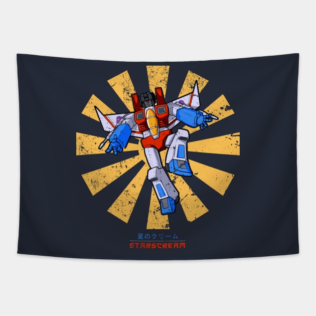 Starscream Retro Japanese Transformers Tapestry by Nova5