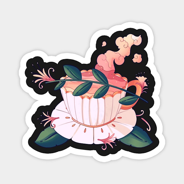 Honeysuckle Tea Magnet by MidnightTeashop