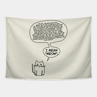 Dystopian Cat Manifesto Tapestry