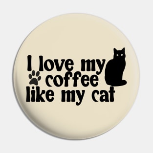 Black Coffee Black Cat Pin