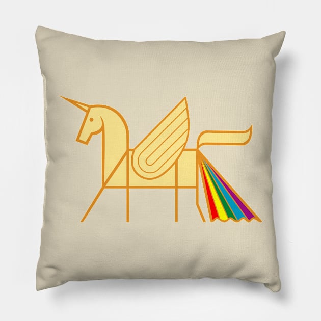 unicorn on rainbow Pillow by osvaldoport76