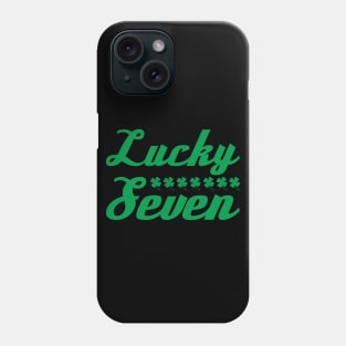 Lucky Seven Green Four Leaf Clover Design Phone Case