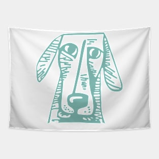 Artsy Dog Illustration Tapestry