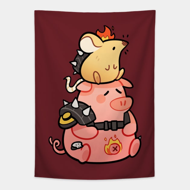 Junkrat N Roadhog Tapestry by giraffalope