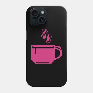 Pink Coffee cup pixel art Phone Case