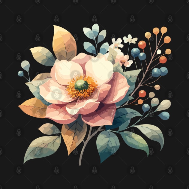 Retro Floral Bloom by Siha Arts