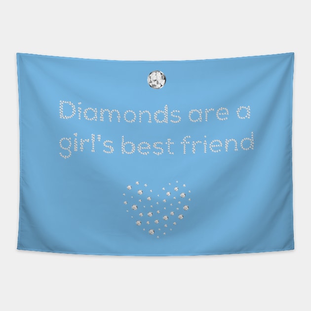Diamonds are a girl's best friend, text made by diamonds Tapestry by schtroumpf2510