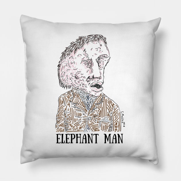 ELEPHANT MAN Pillow by micalef