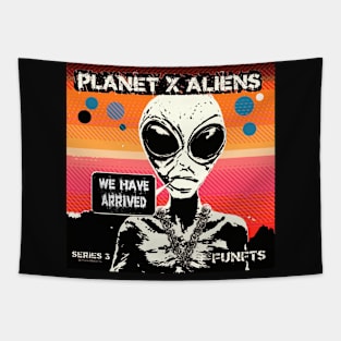 Funny Retro Alien Sci Fi Invasion Tapestry