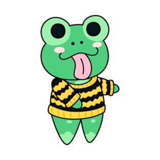 Chibi Frog Critter - Black & Yellow T-Shirt