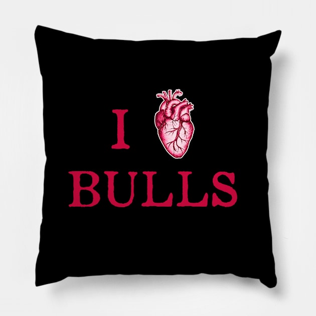 I Love Bulls - Chicago Bulls Pillow by HamzaNabil