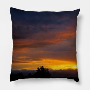 Sunset landscape photography, cloudy sky colors Pillow