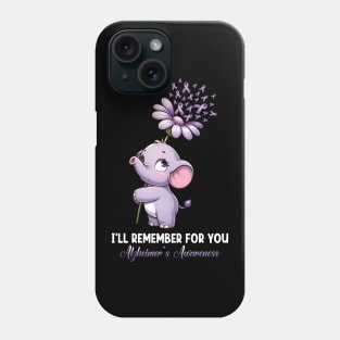 Elephant Alzheimer Awareness I'll Remember For You Phone Case