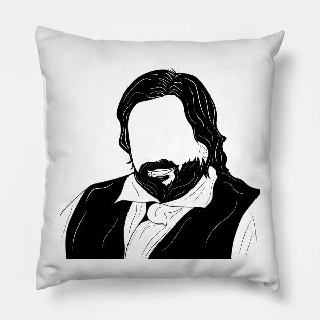 jackie daytona or the lazlo vampire Pillow by jorge_lebeau