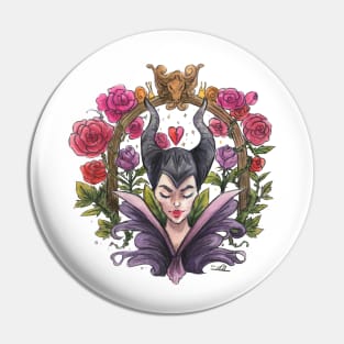 Maleficent Art Deco Watercolour Pin