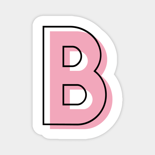 B Letter Light Pink Modern Art Initial Personalization Magnet by Asilynn