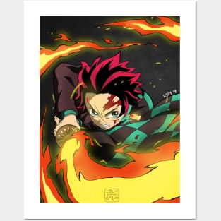 DEMON SLAYER 2: TANJIRO HALF FACE HALF MASK - Demon Slayer Kimetsu No Yaiba  - Posters and Art Prints