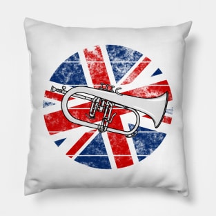 Flugelhorn UK Flag Britain Hornist British Musician Pillow