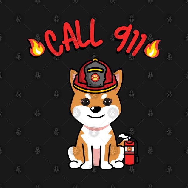 Cute orange dog is a firefighter by Pet Station