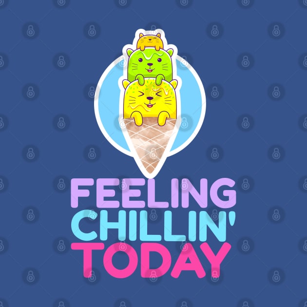 Feeling Chillin' Today_Cats Ice Cream_Blue by leBoosh-Designs