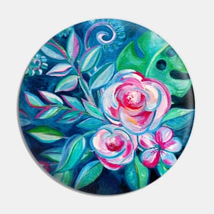 Tropical Camellia Extravaganza - oil on canvas Pin