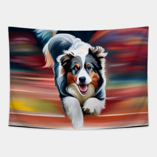 Australian Shepherd Agility Tapestry