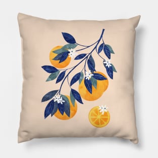 Mediterranean orange branch Pillow