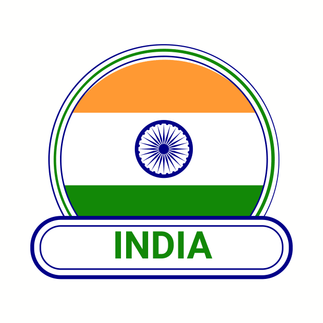 India Country Badge - India Flag by Yesteeyear