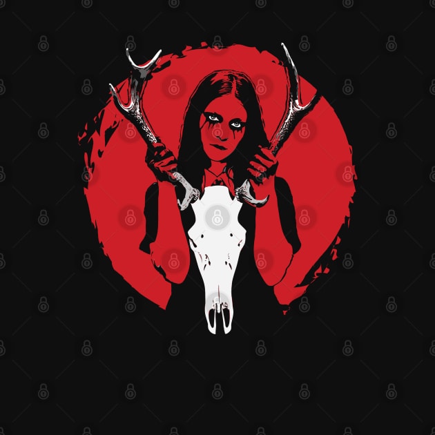 Goth girl with a deer skull dark aesthetic by Rising_Air