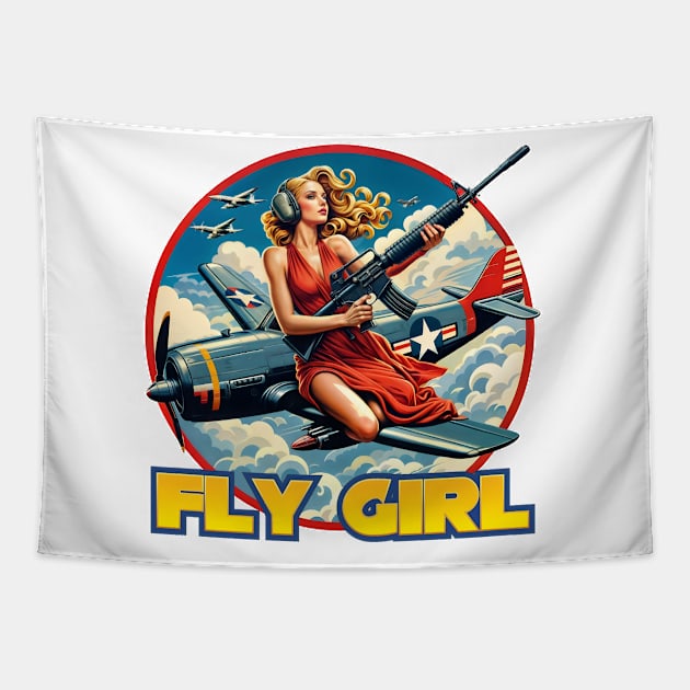 Fly Girl Tapestry by Rawlifegraphic