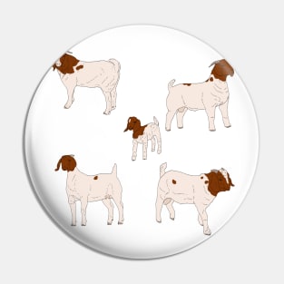 Boer Goats Pattern Transparent Pin