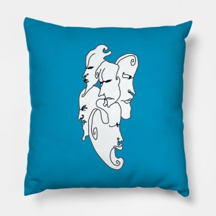 Dance of Faces Minimalist Art Pillow