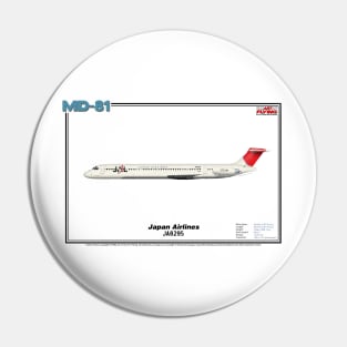 McDonnell Douglas MD-81 - Japan Airlines (Art Print) Pin