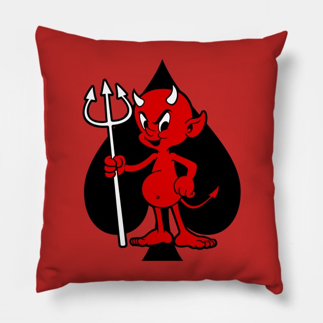 Devil Spades Pillow by Raygun Vectors