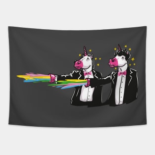 Pulp Fiction Unicorns With Rainbows Tapestry