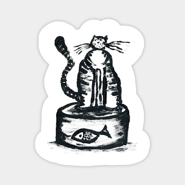 Feed Me Feline V/V (cut-out) Magnet by FJBourne