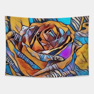 Bold Expressionistic Rose Tapestry