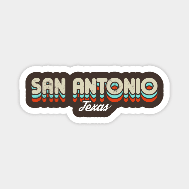 Retro San Antonio Texas Magnet by rojakdesigns