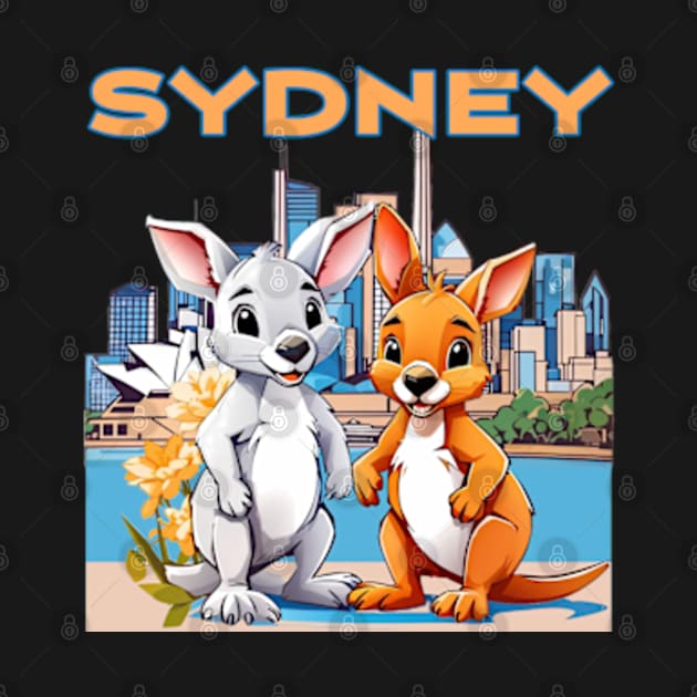 Two Sydney City Kangaroos by BrisaArtPrints