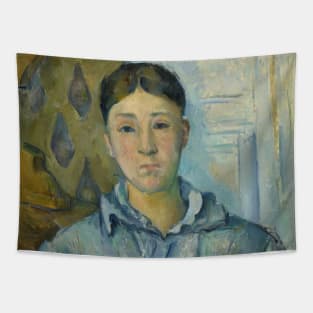 Madame Cezanne in Blue by Paul Cezanne Tapestry