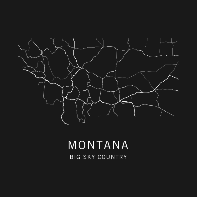 Montana State Road Map by ClarkStreetPress