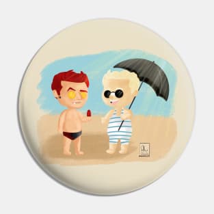 Beach day! Featuring umbrellas and sunglasses Pin