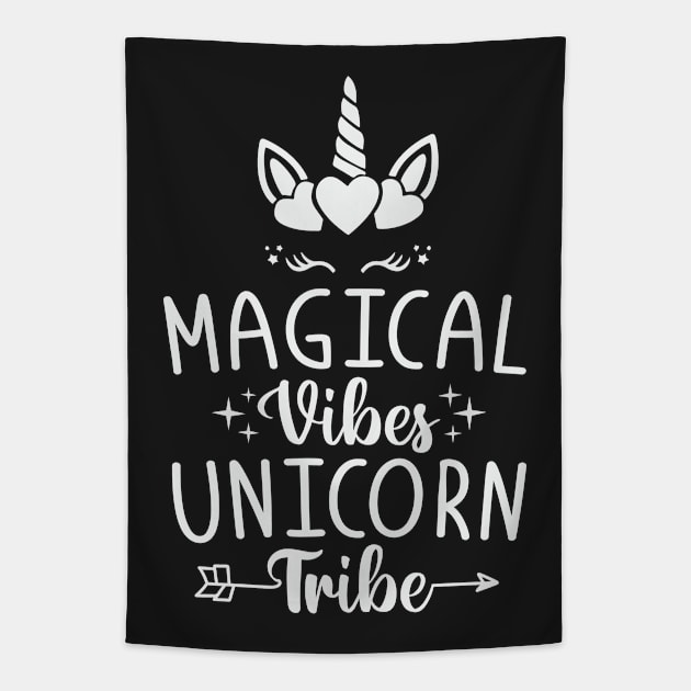 Magical Vibes, Unicorn Tribe Tapestry by ryanjaycruz