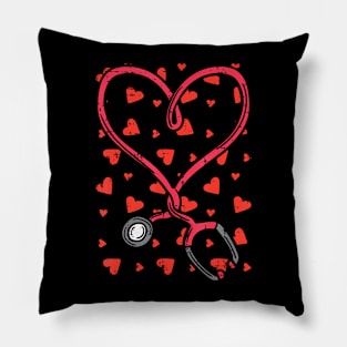 Heart Stethoscope Cute Love Scrub Top Valentines Day Nurse Pillow