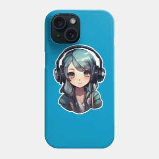 Cute headphone anime girl Phone Case