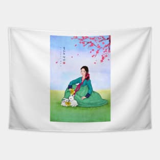 Flower Day in Hanbok Tapestry