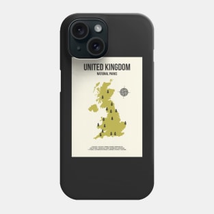 United Kingdom National Parks Map Phone Case