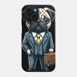 Dog in Suit Holding a Suitcase - Cute and Funny Vector Phone Case