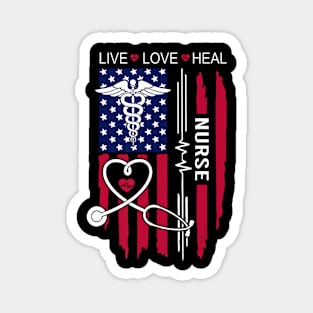 American Flag Nurse Day S, Week Nurse, Nurse's Day Magnet